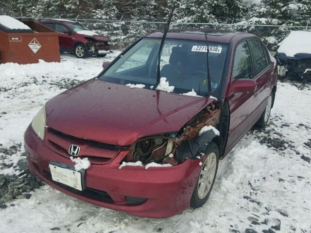 2HGES16635H005814 - 2005 HONDA CIVIC LX RED photo 9