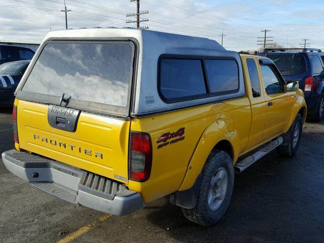 1N6ED26Y91C362196 - 2001 NISSAN FRONTIER K YELLOW photo 4