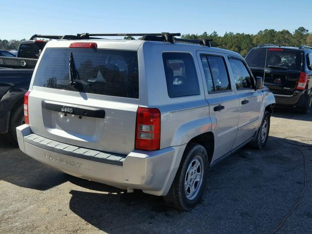 1J8FT28088D750261 - 2008 JEEP PATRIOT SP SILVER photo 4