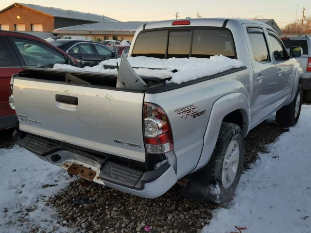 5TELU42N19Z598047 - 2009 TOYOTA TACOMA DOU SILVER photo 4