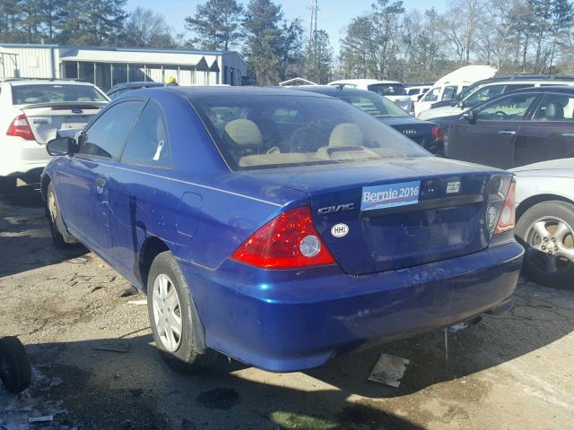 1HGEM22124L022499 - 2004 HONDA CIVIC DX V BLUE photo 3