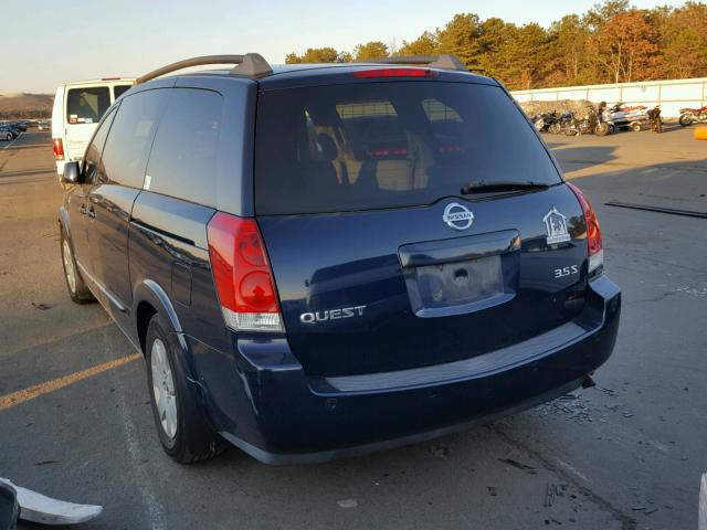 5N1BV28U56N103662 - 2006 NISSAN QUEST S BLUE photo 3