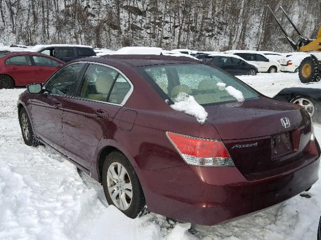 1HGCP26429A092560 - 2009 HONDA ACCORD LXP BURGUNDY photo 3