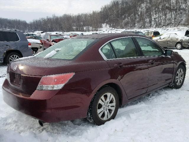 1HGCP26429A092560 - 2009 HONDA ACCORD LXP BURGUNDY photo 4