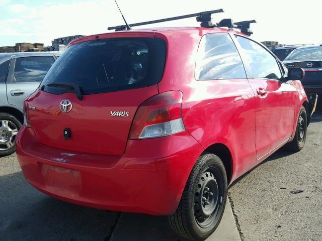 JTDJT903595228490 - 2009 TOYOTA YARIS RED photo 4