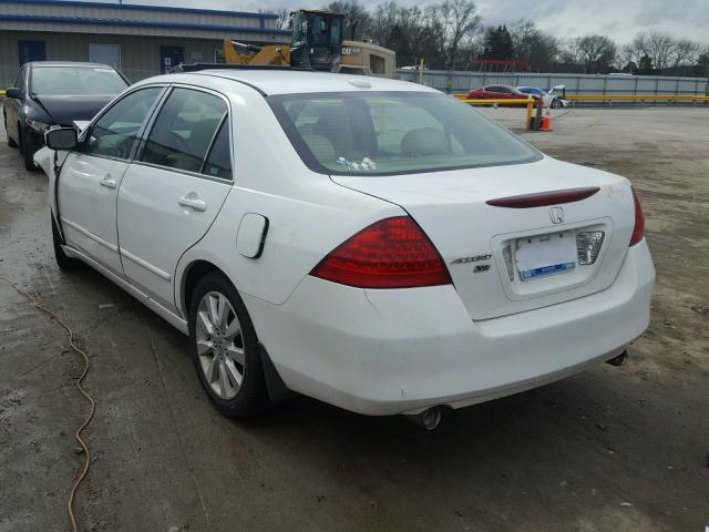 1HGCM66517A011196 - 2007 HONDA ACCORD EX WHITE photo 3