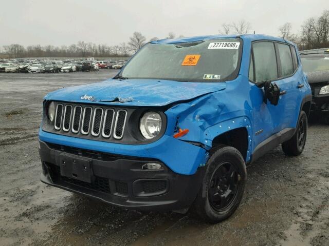 ZACCJBAT5FPB81971 - 2015 JEEP RENEGADE S BLUE photo 2