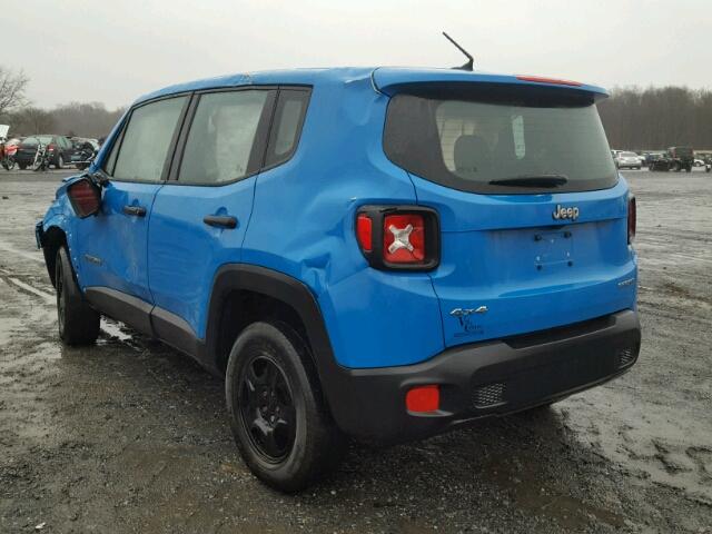 ZACCJBAT5FPB81971 - 2015 JEEP RENEGADE S BLUE photo 3