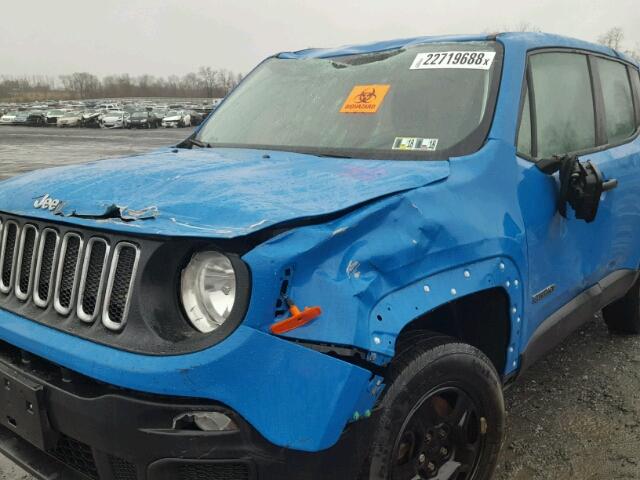 ZACCJBAT5FPB81971 - 2015 JEEP RENEGADE S BLUE photo 9