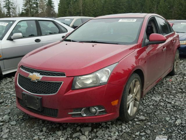 1G1PH5SC0C7145975 - 2012 CHEVROLET CRUZE LTZ RED photo 2