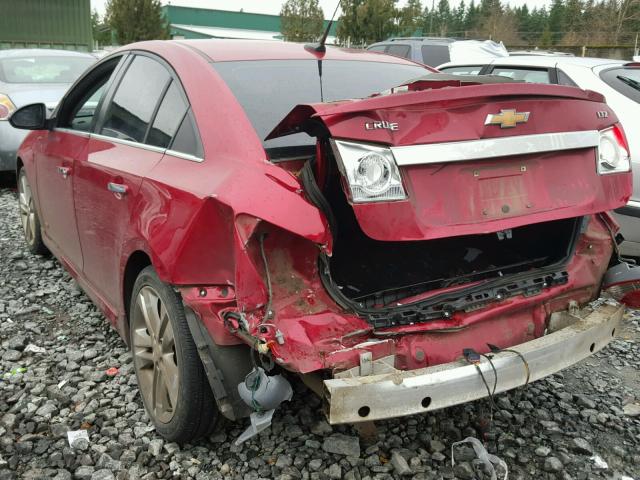 1G1PH5SC0C7145975 - 2012 CHEVROLET CRUZE LTZ RED photo 3