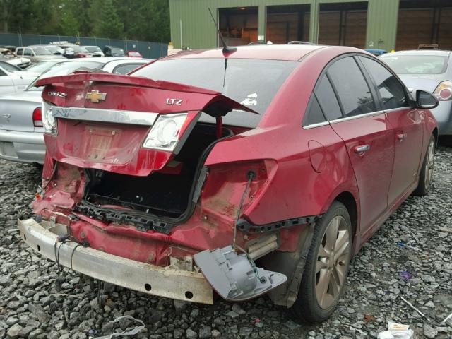 1G1PH5SC0C7145975 - 2012 CHEVROLET CRUZE LTZ RED photo 4