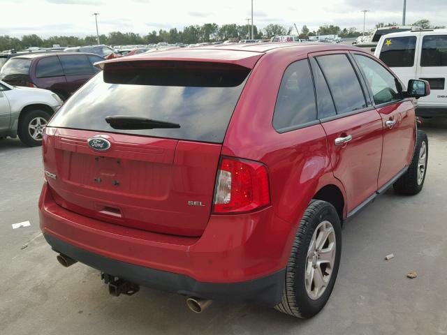 2FMDK3JCXBBA55980 - 2011 FORD EDGE SEL RED photo 4