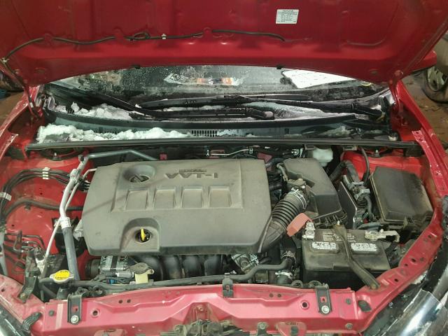 2T1BURHE4EC200751 - 2014 TOYOTA COROLLA L RED photo 7