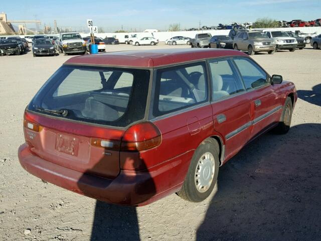 4S3BK435XV7305019 - 1997 SUBARU LEGACY L RED photo 4