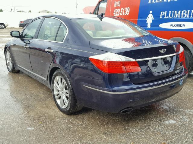 KMHGC4DFXBU116079 - 2011 HYUNDAI GENESIS 4. BLUE photo 3