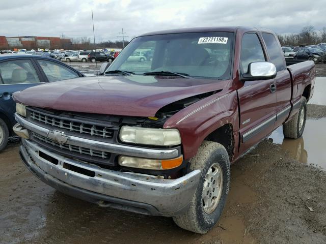 1GCEK19T5XE250902 - 1999 CHEVROLET SILVERADO BURGUNDY photo 2