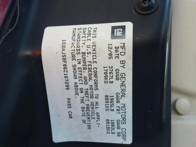 1G8AJ58F06Z167299 - 2006 SATURN ION LEVEL MAROON photo 10