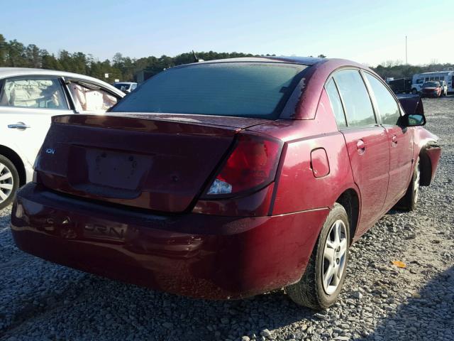 1G8AJ58F06Z167299 - 2006 SATURN ION LEVEL MAROON photo 4