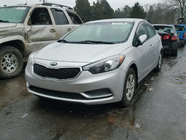 KNAFK4A68E5187199 - 2014 KIA FORTE LX SILVER photo 2