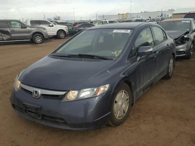 JHMFA36206S008631 - 2006 HONDA CIVIC HYBR BLUE photo 2