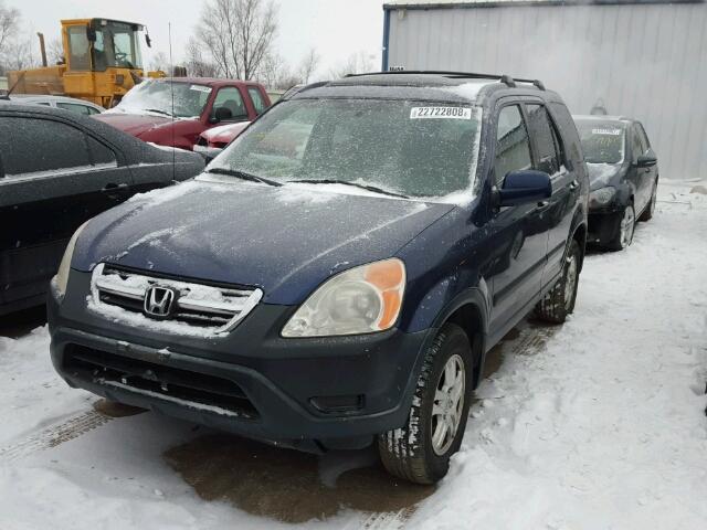 JHLRD78803C032998 - 2003 HONDA CR-V EX BLUE photo 2