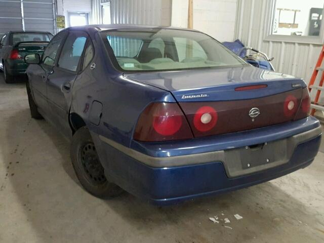 2G1WF52E039128031 - 2003 CHEVROLET IMPALA BLUE photo 3