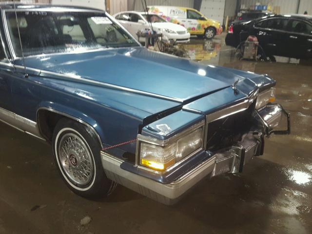 1G6DW5470MR715241 - 1991 CADILLAC BROUGHAM BLUE photo 9