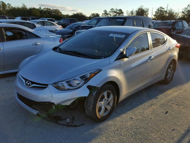 5NPDH4AE8EH524986 - 2014 HYUNDAI ELANTRA SE SILVER photo 2