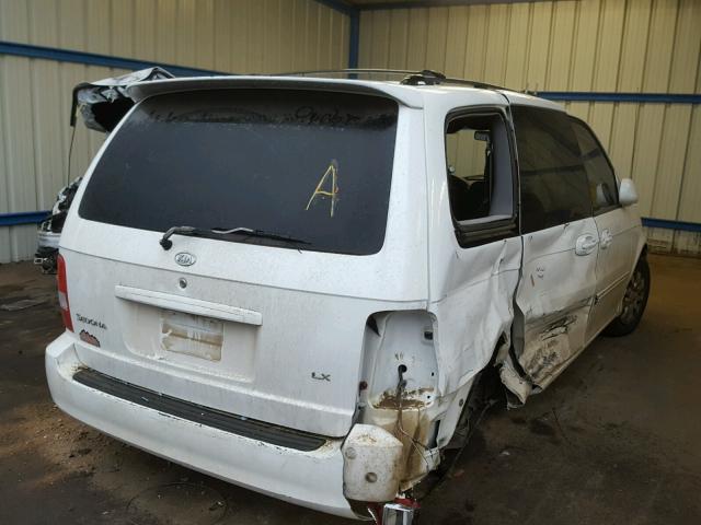 KNDUP131846612196 - 2004 KIA SEDONA EX WHITE photo 4