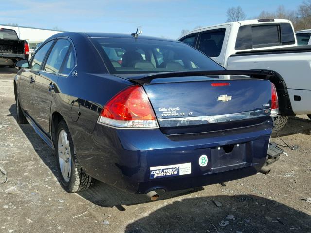 2G1WC57M391281213 - 2009 CHEVROLET IMPALA 2LT BLUE photo 3