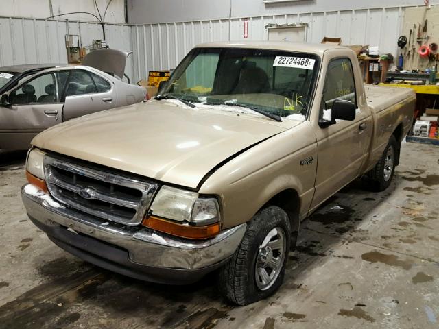 1FTYR10C0YPB94587 - 2000 FORD RANGER BEIGE photo 2