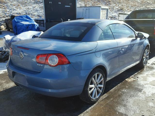 WVWBA71F28V014398 - 2008 VOLKSWAGEN EOS TURBO BLUE photo 4