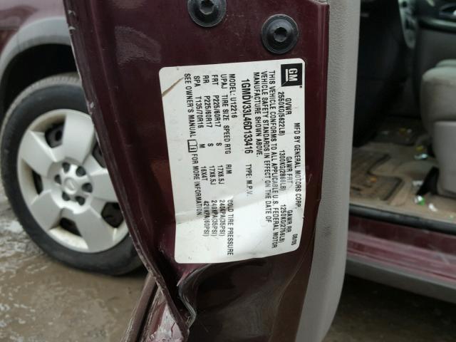 1GMDV33L46D133416 - 2006 PONTIAC MONTANA SV PURPLE photo 10