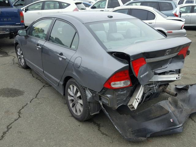 19XFA16899E011027 - 2009 HONDA CIVIC EX CHARCOAL photo 3