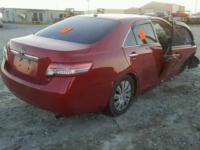 4T1BF3EK1AU039673 - 2010 TOYOTA CAMRY BASE RED photo 4