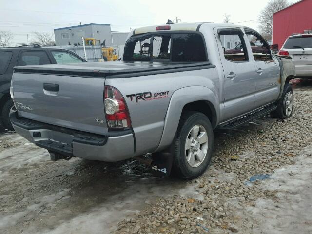 5TFLU4EN3EX086920 - 2014 TOYOTA TACOMA DOU SILVER photo 4