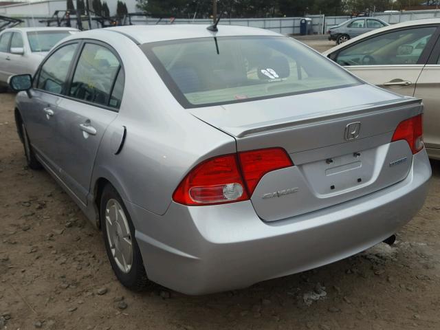 JHMFA36258S011320 - 2008 HONDA CIVIC HYBR SILVER photo 3