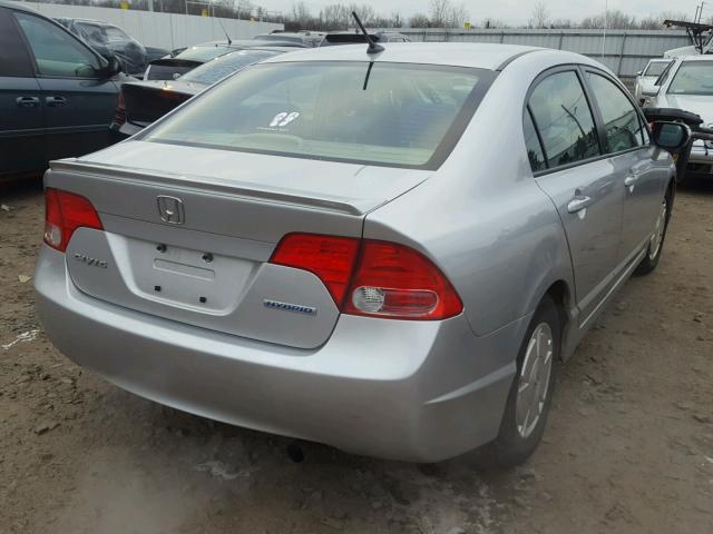 JHMFA36258S011320 - 2008 HONDA CIVIC HYBR SILVER photo 4