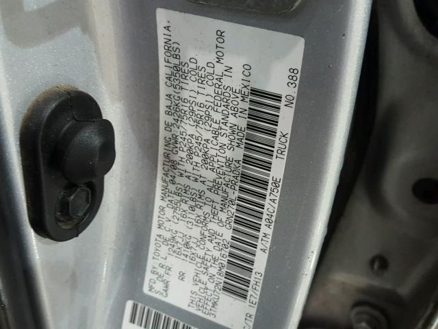 3TMKU72N18M016702 - 2008 TOYOTA TACOMA DOU SILVER photo 10