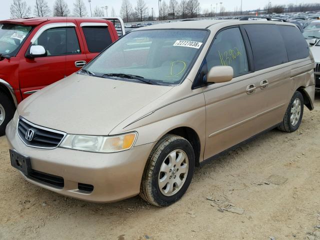 2HKRL18602H547885 - 2002 HONDA ODYSSEY EX GOLD photo 2