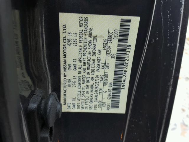 1N4AL24E28C257139 - 2008 NISSAN ALTIMA 2.5 GRAY photo 10