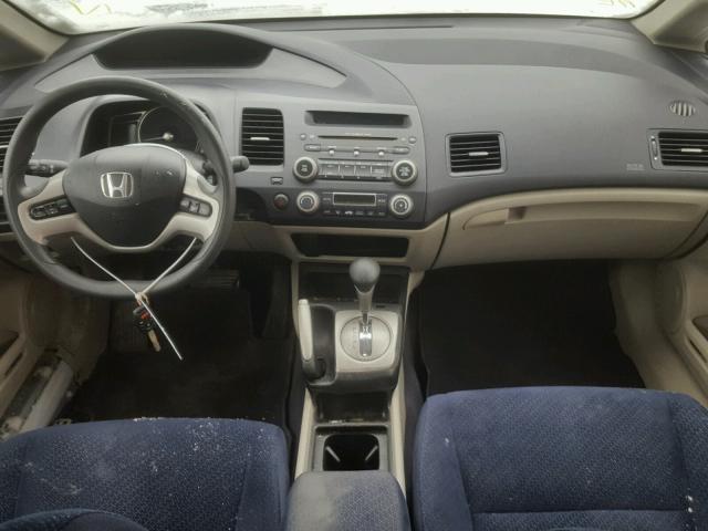 JHMFA36237S017955 - 2007 HONDA CIVIC HYBR SILVER photo 9