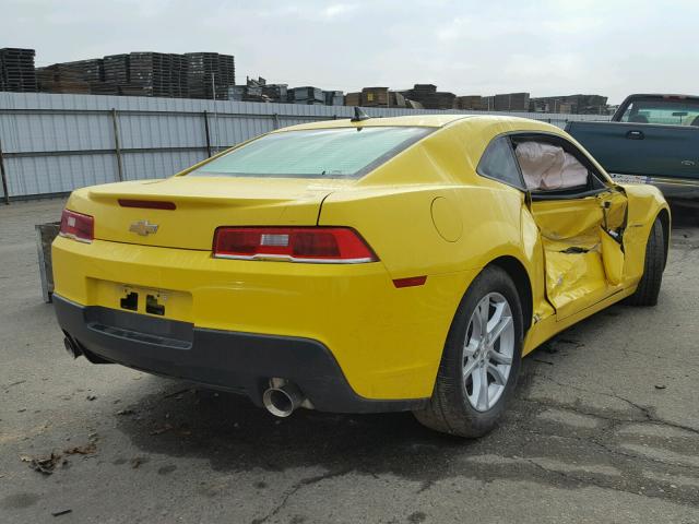 2G1FA1E36E9187332 - 2014 CHEVROLET CAMARO LS YELLOW photo 4