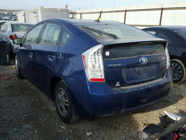 JTDKN3DU3B1440638 - 2011 TOYOTA PRIUS BLUE photo 3