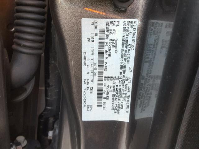 1FADP3F23EL234636 - 2014 FORD FOCUS SE GRAY photo 10