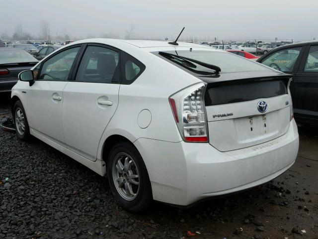 JTDKN3DU8A0071991 - 2010 TOYOTA PRIUS WHITE photo 3