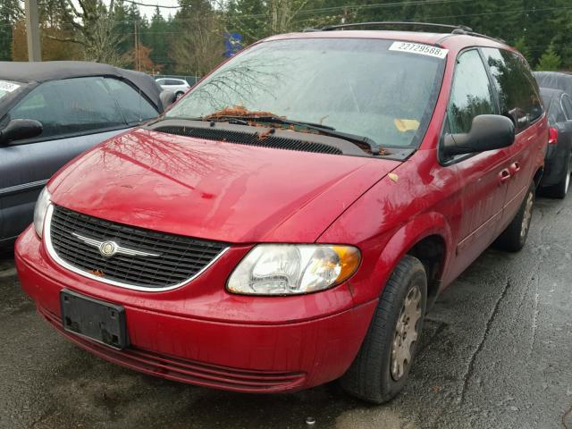 2C8GP44RX4R522378 - 2004 CHRYSLER TOWN & COU RED photo 2