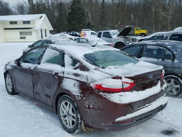 3FA6P0HD5GR300131 - 2016 FORD FUSION SE RED photo 3