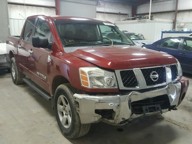 1N6AA07B06N575779 - 2006 NISSAN TITAN XE MAROON photo 1